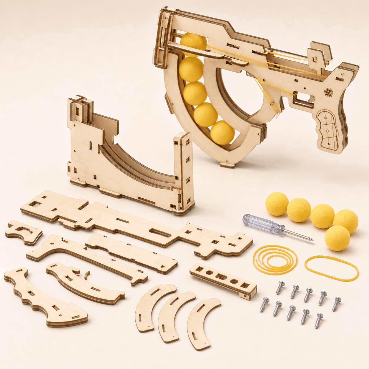 Wooden Ping Pong Ball Launcher