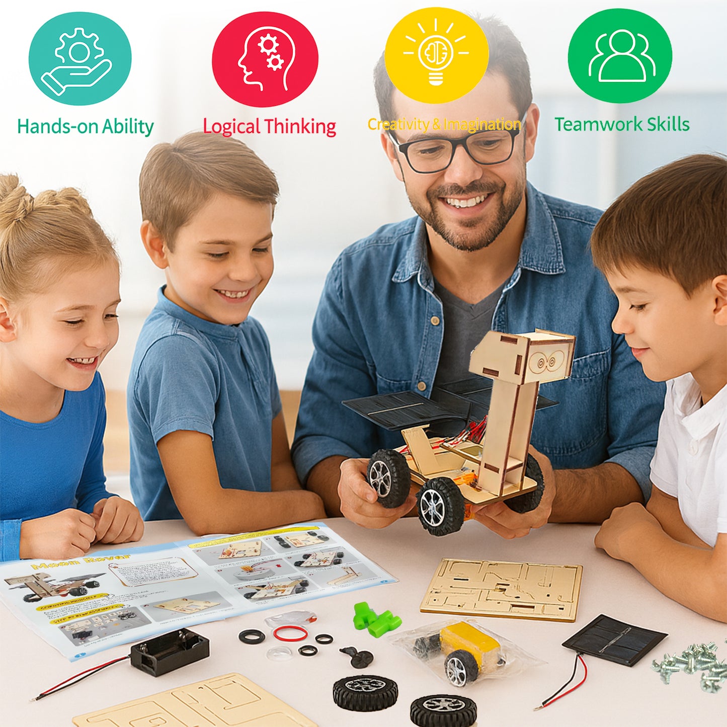 STEM Wood Building Kits for Kids (3D Wooden Projects, Ages 8–12)