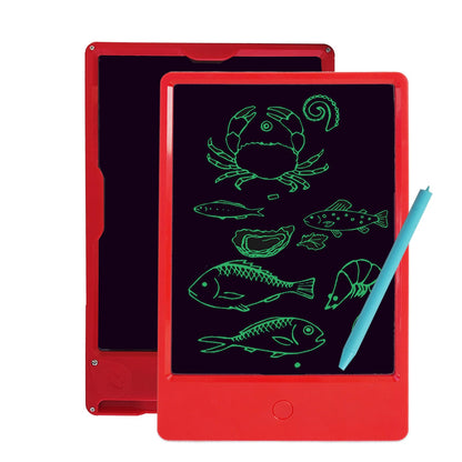 Kids LCD Writing Tablet with 6 Tracing Cards, 8.5-Inch Reusable Drawing Board, Semi-Transparent Screen, Portable & Educational Doodle Pad for Travel, Classroom, Home (Red/Green) (Red)