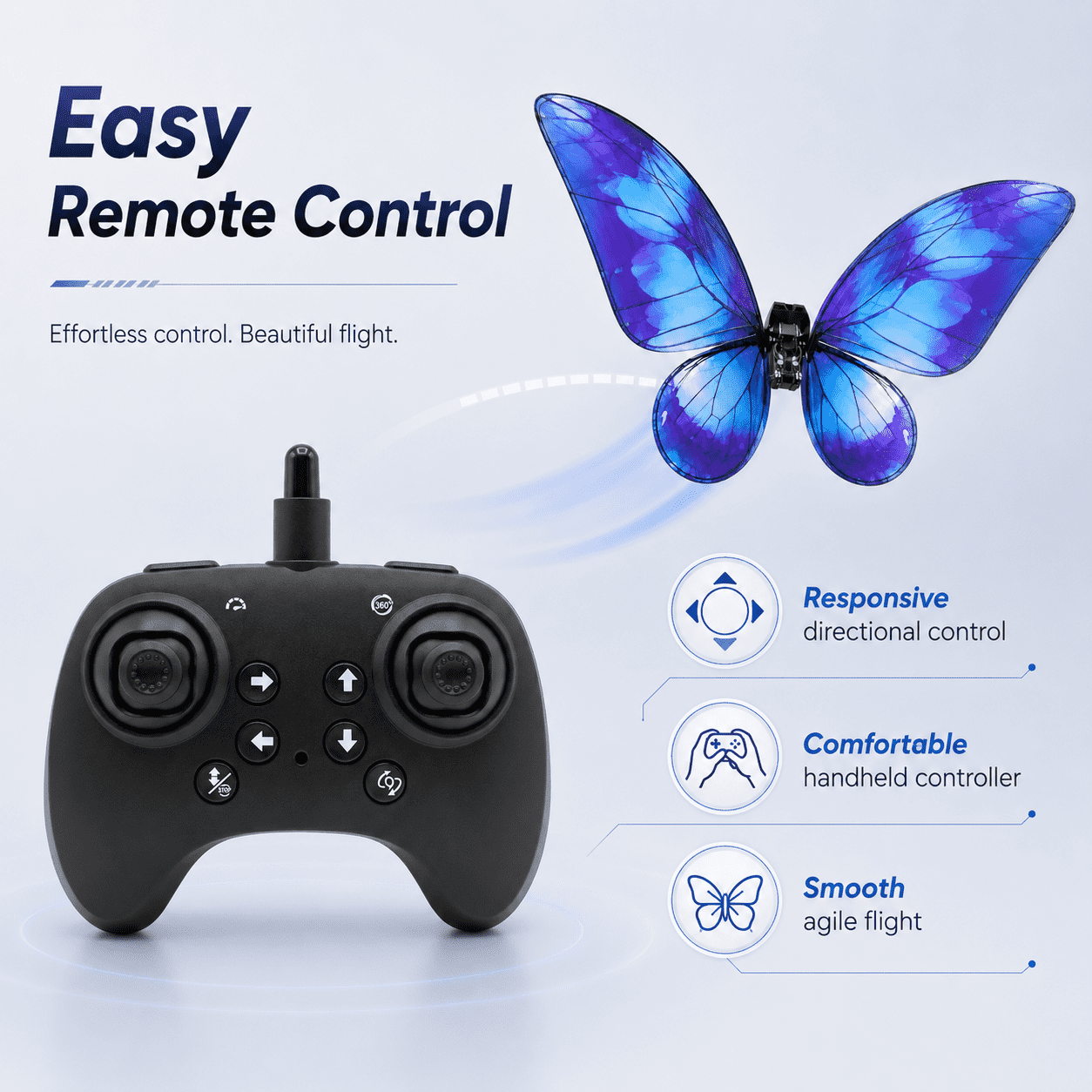 Bionic Butterfly RC Drone with LED Lights & Storage Case
