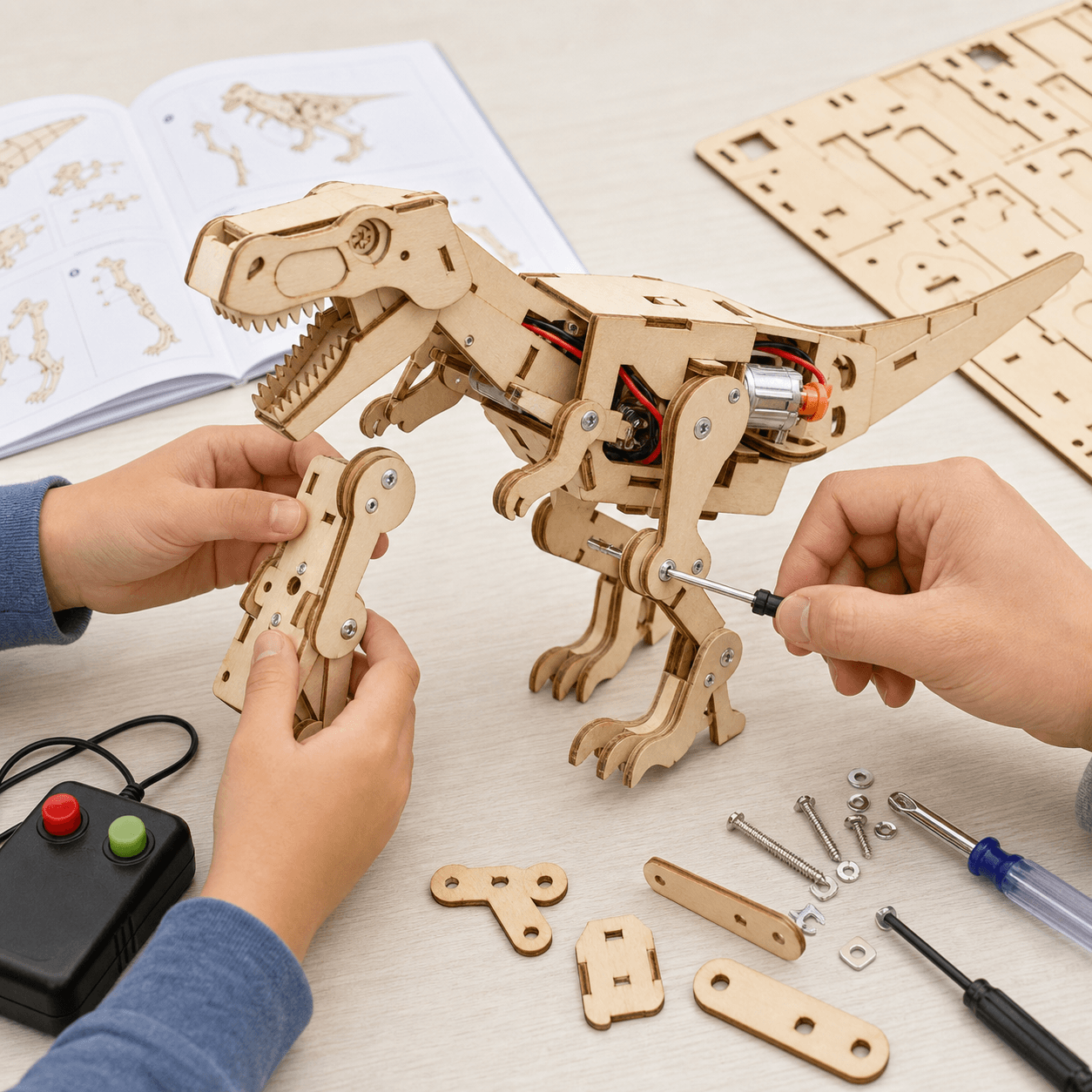 DIY Wooden Dinosaur Model Kit