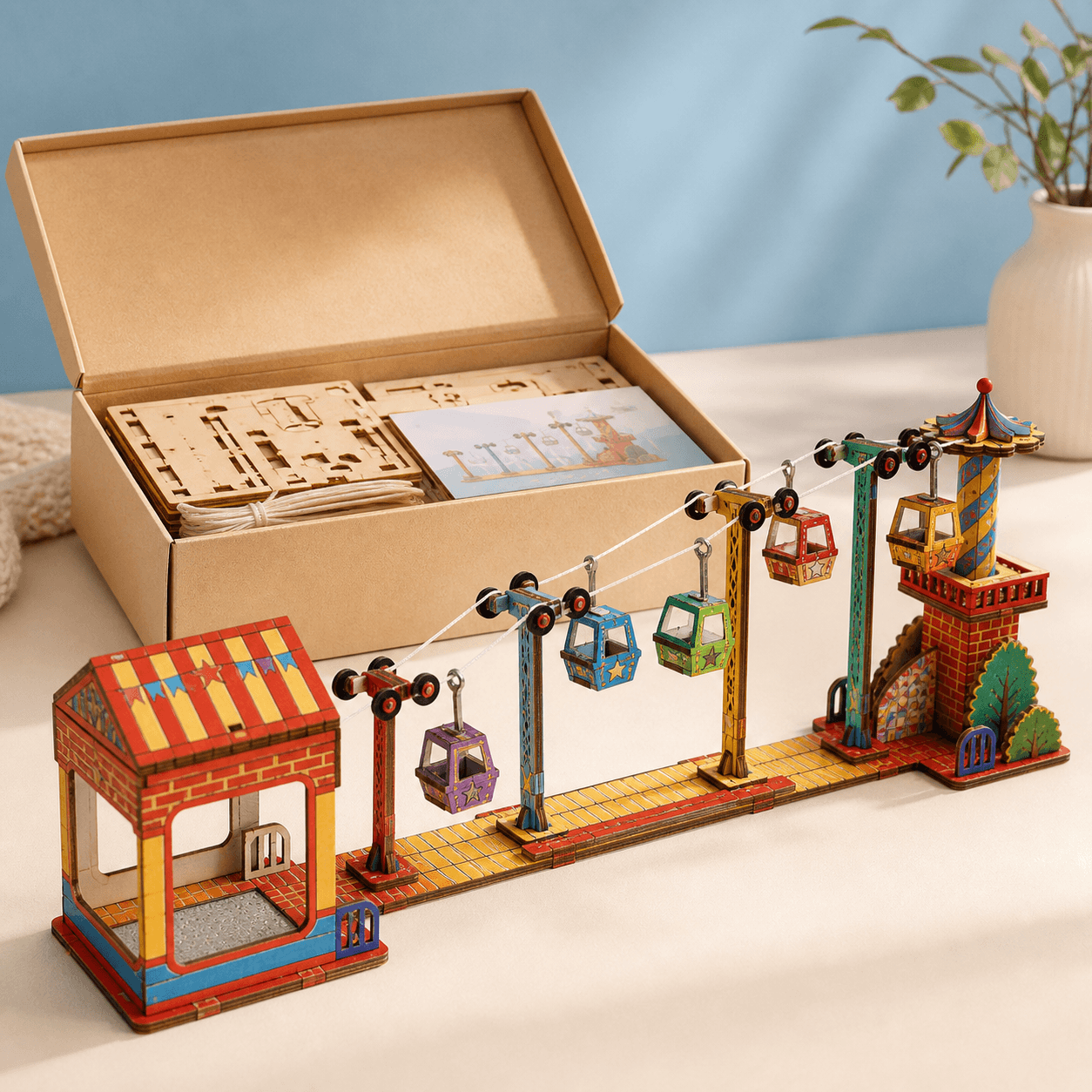 DIY Wooden Cable Car Model Kit