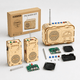 DIY wooden FM radio and walkie-talkie STEM electronics bundle