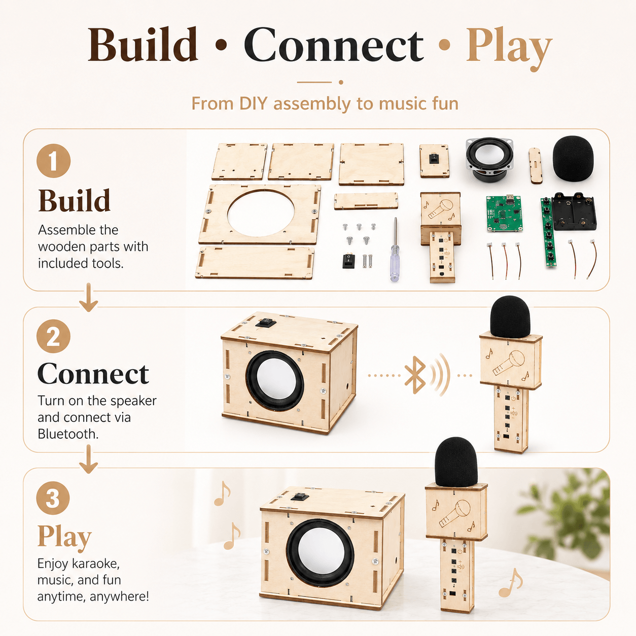 DIY Wooden Bluetooth Speaker & Microphone Kit