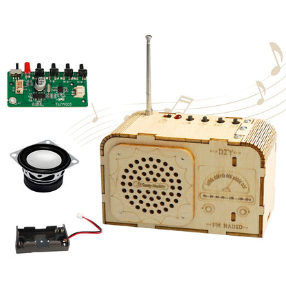 DIY FM Radio Kit, Build Your Own FM Radio，Wooden 3D Puzzles Building Educational Learning Toys，Stem Toys for Boys & Girls