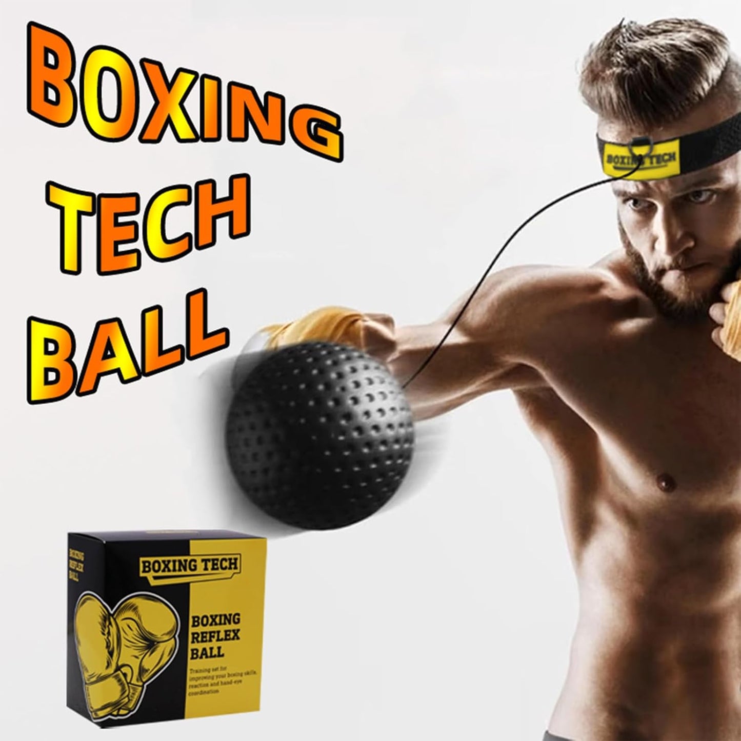 Boxing Reflex Ball Set - 2 Difficulty Levels with Adjustable Headband, Includes Carry Bag and Cotton Boxing Wraps, Perfect for Hand-Eye Coordination, Speed, and Reaction Training for Adults and Kids