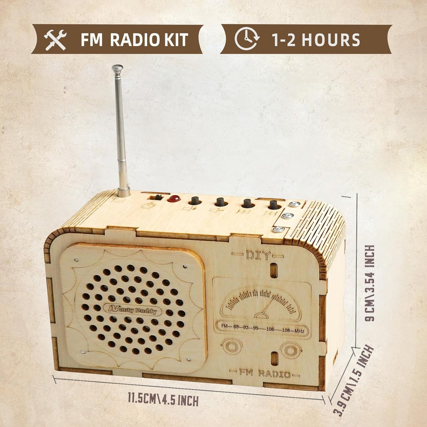 DIY FM Radio Kit, Build Your Own FM Radio，Wooden 3D Puzzles Building Educational Learning Toys，Stem Toys for Boys & Girls