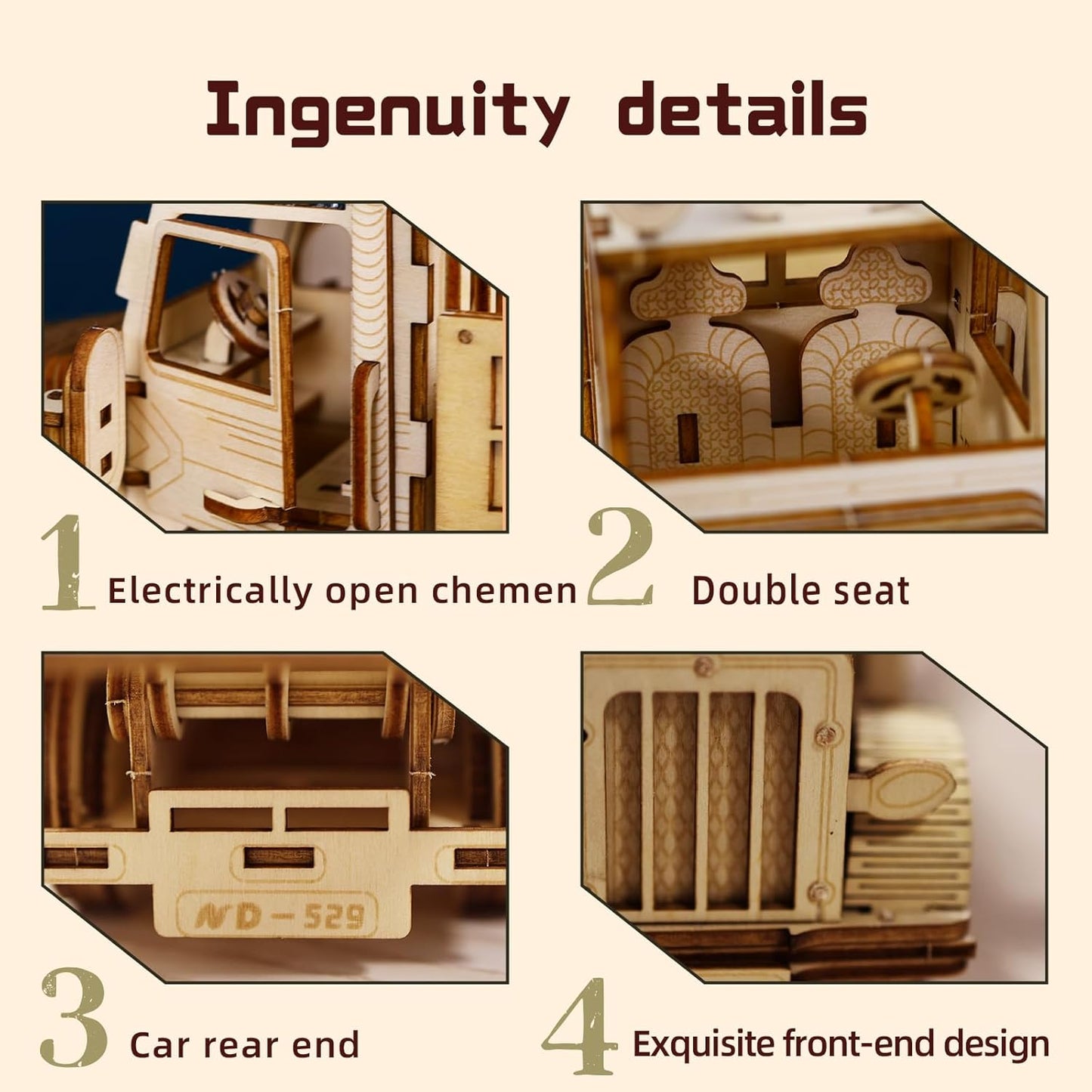 Heavy Duty Truck 3D Wooden Puzzle – DIY Model Kit with Manual Operated Dump Bed, Eco-Friendly Wood, STEM Educational Toy for Adults and Teens