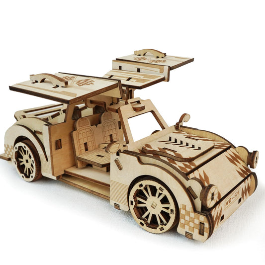 3D Wooden Butterfly Wings Sports Car Model Kit, Build It Yourself, Educational Toy and Gift