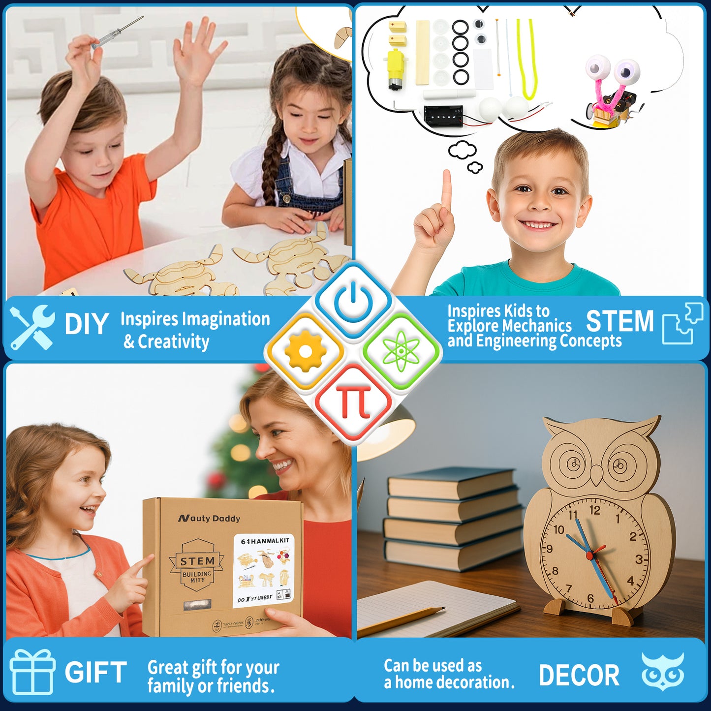 STEM Wood Building Kits for Kids (3D Wooden Projects, Ages 8–12)