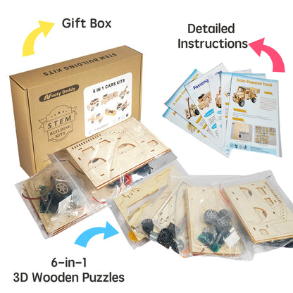 6-in-1 Wooden Construction STEM Kit