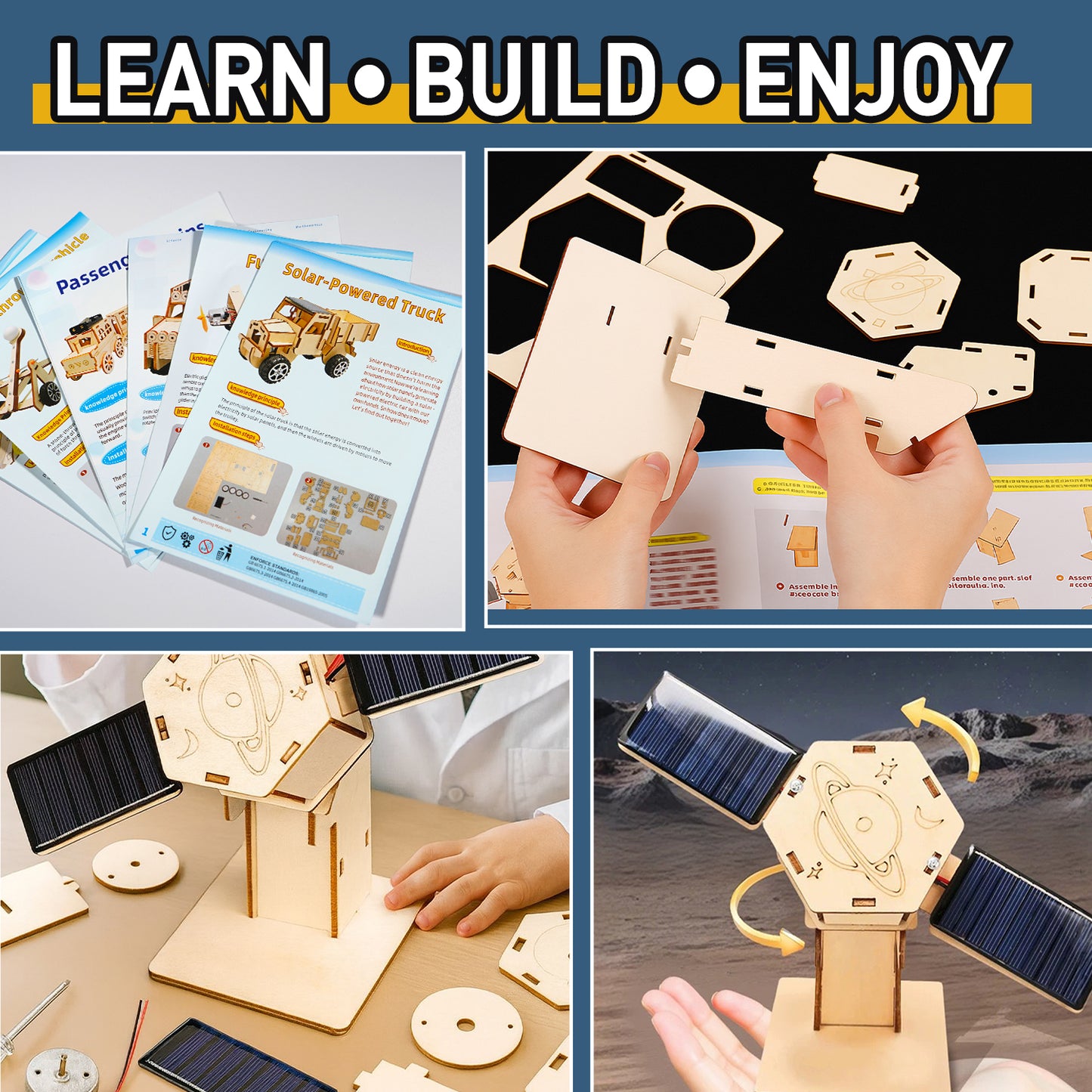 6-in-1 Solar Powered Wooden STEM Building Kit