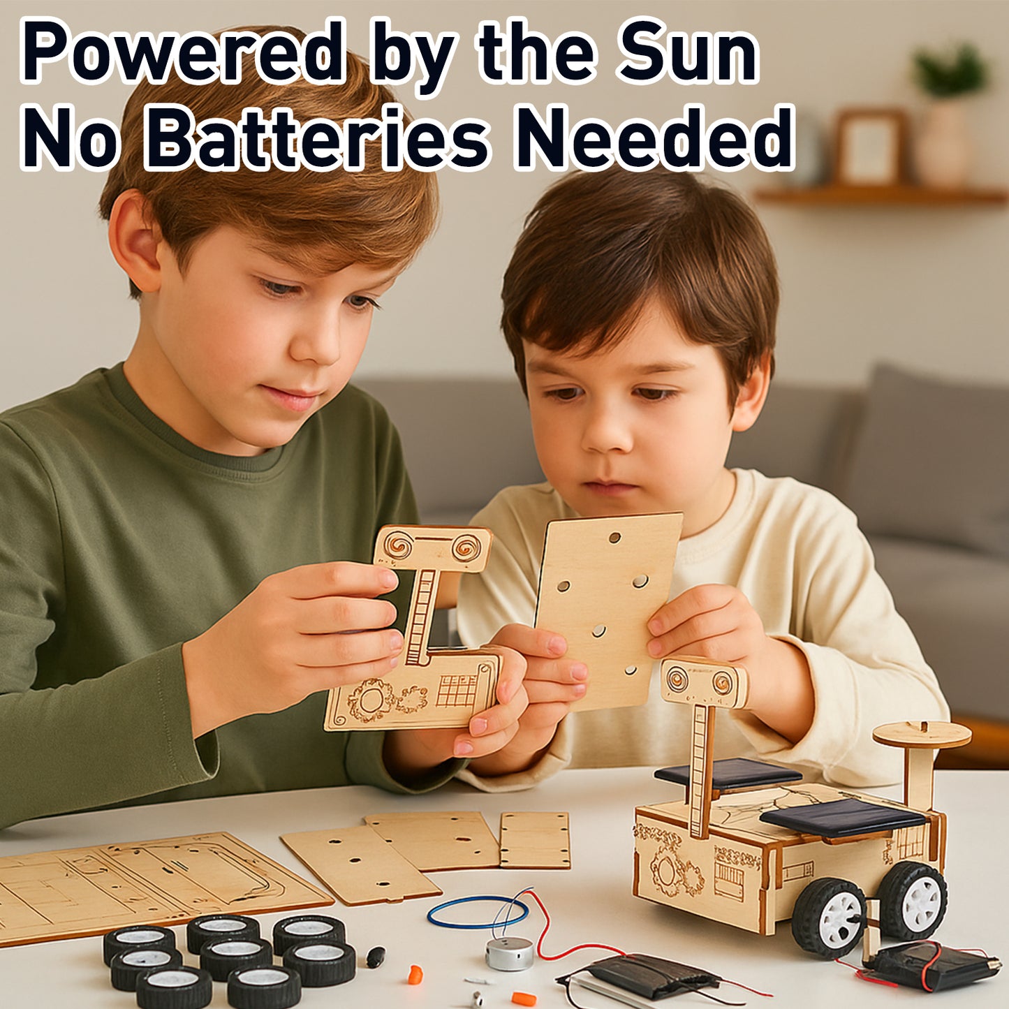 6-in-1 Solar Powered Wooden STEM Building Kit