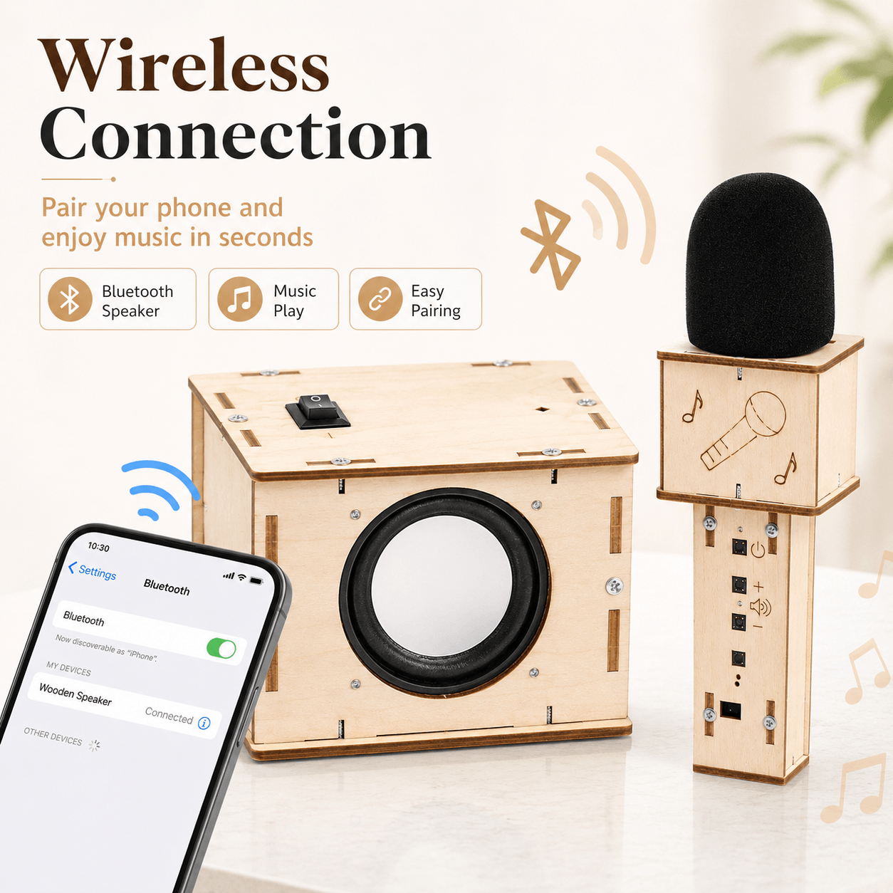 DIY Wooden Bluetooth Speaker & Microphone Kit