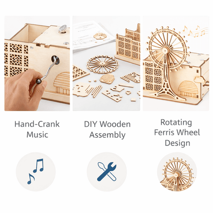 DIY Hand-Crank Ferris Wheel Music Box Pen Holder