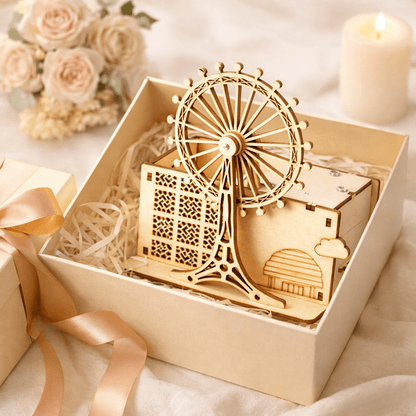 DIY Hand-Crank Ferris Wheel Music Box Pen Holder