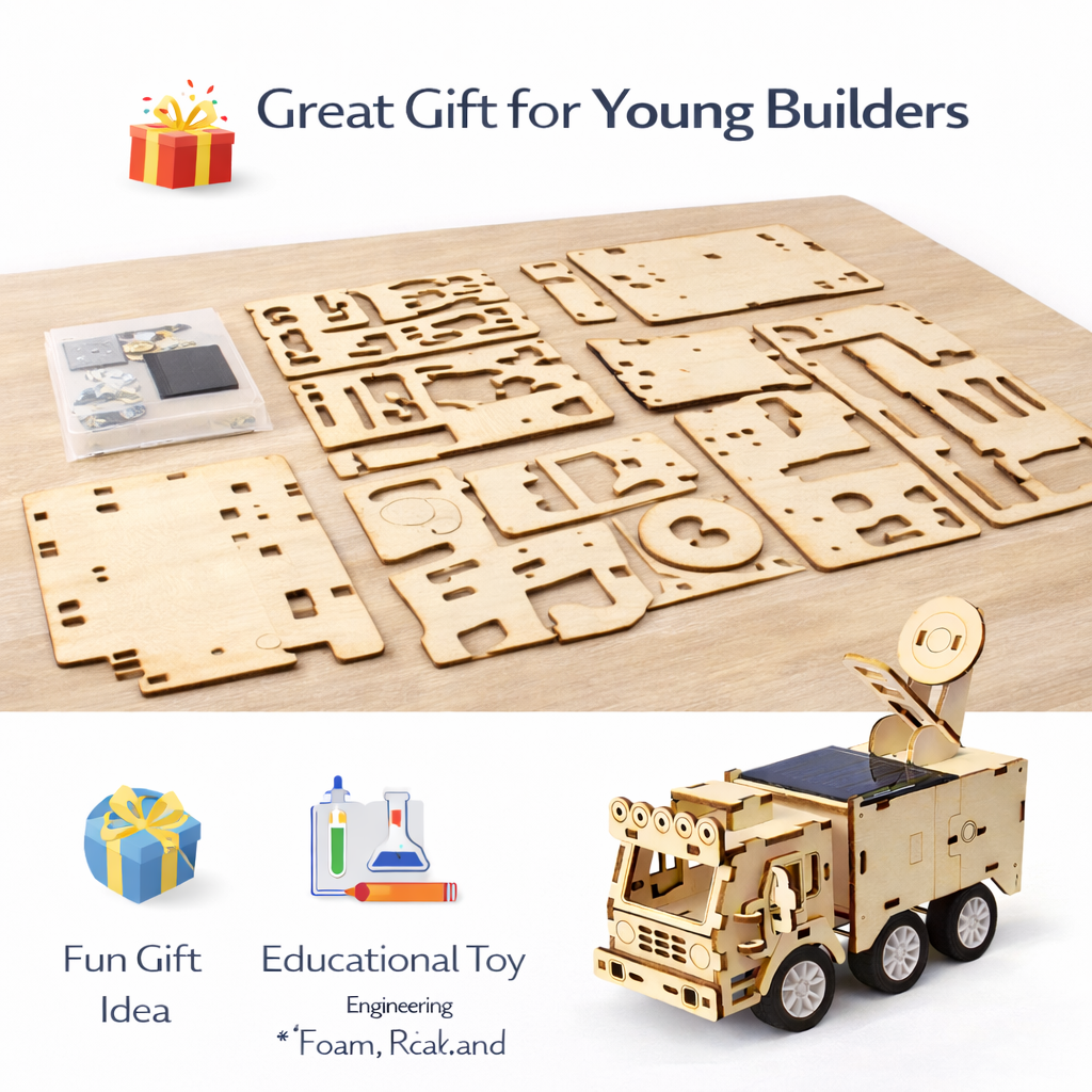 DIY Solar Powered Wooden STEM Car – Educational Science Toy for Kids