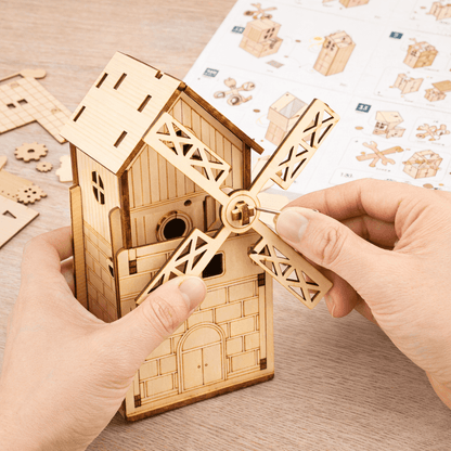 DIY Hand-Crank Ferris Wheel Music Box Pen Holder