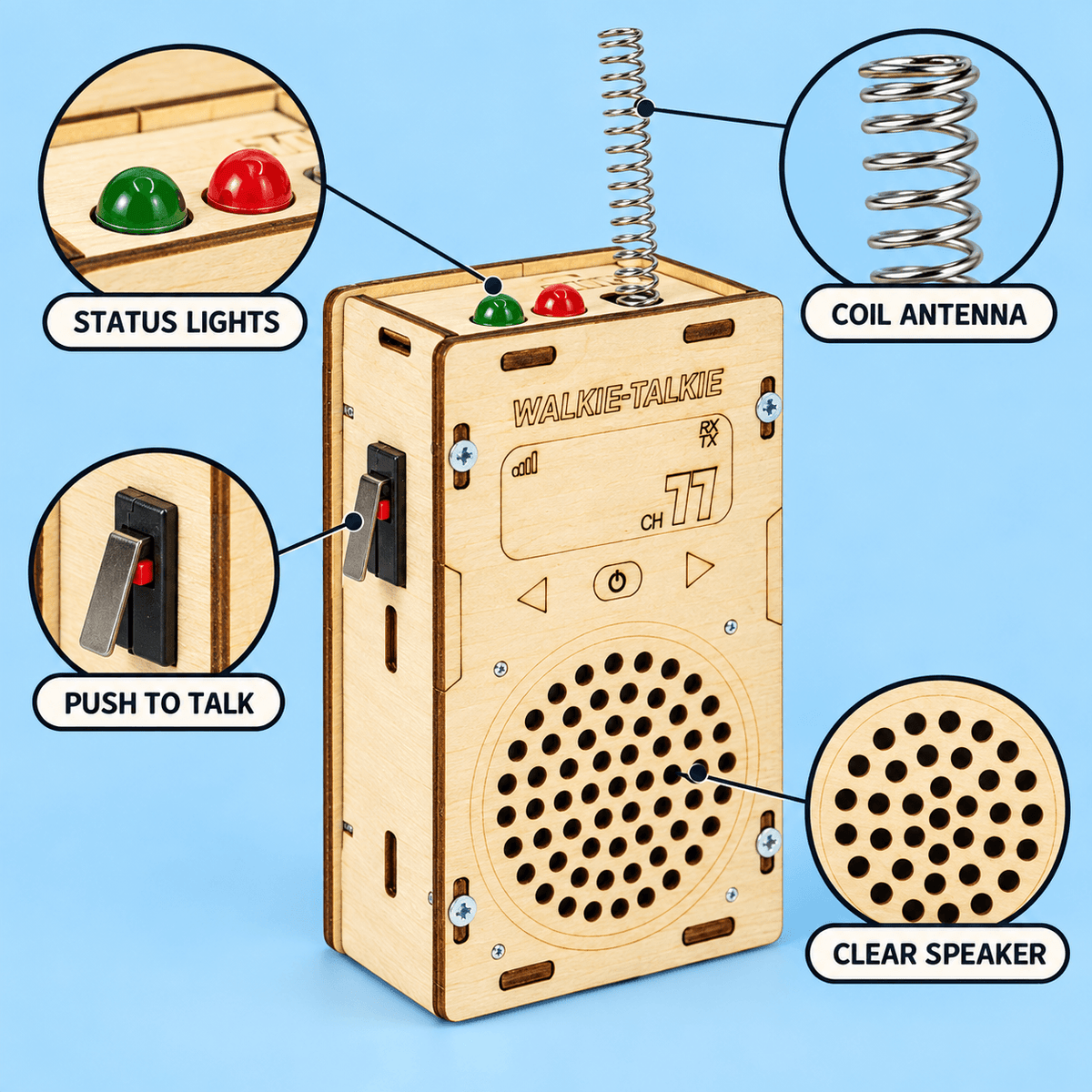 Build Your Own Wooden Walkie Talkie Set