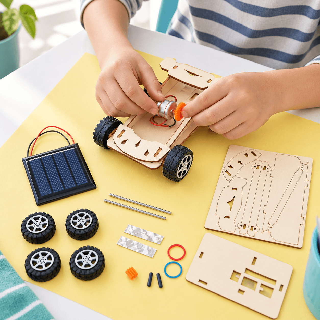 Wooden Solar Car STEM Building Kit
