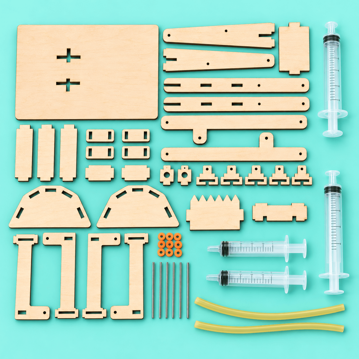 Wooden Hydraulic Excavator STEM Building Kit