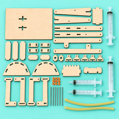 Wooden Hydraulic Excavator STEM Building Kit