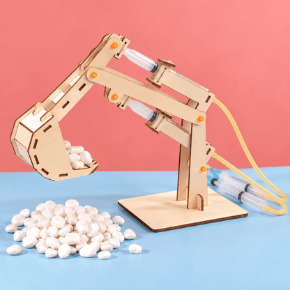 Wooden Hydraulic Excavator STEM Building Kit