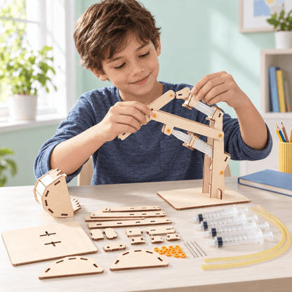 Wooden Hydraulic Excavator STEM Building Kit
