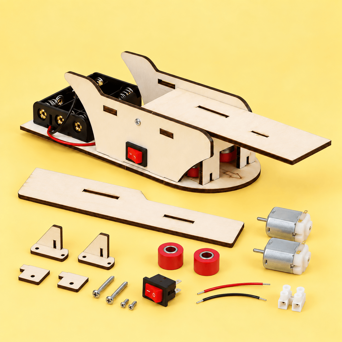 DIY Wooden Paper Airplane Launcher STEM Kit