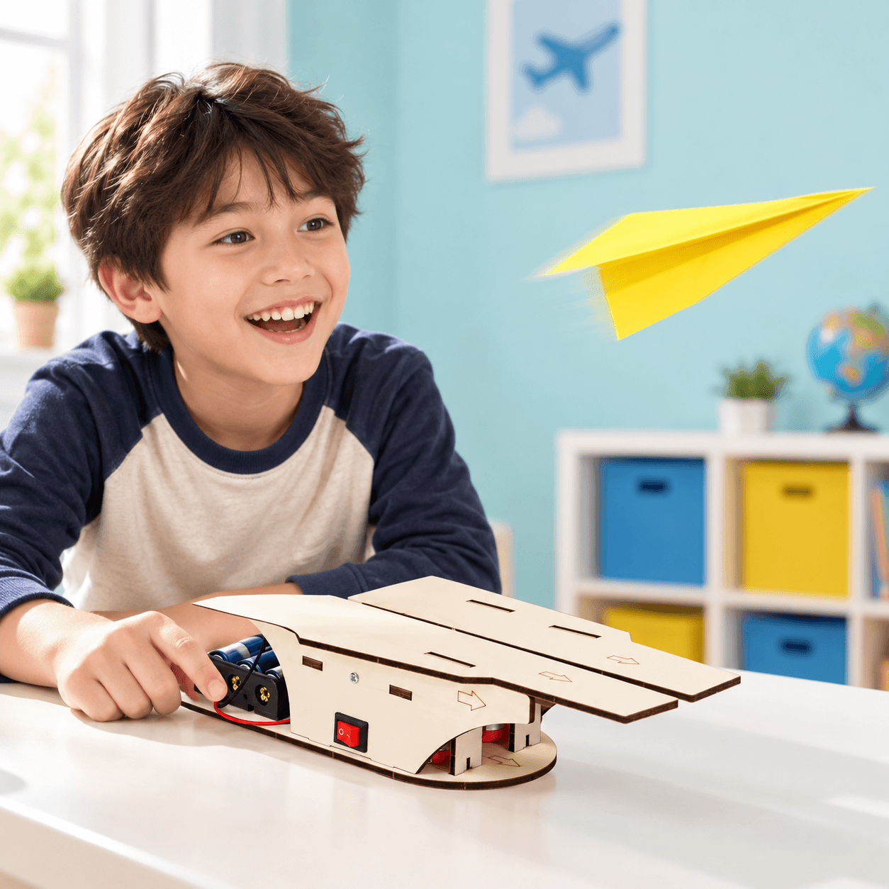 DIY Wooden Paper Airplane Launcher STEM Kit