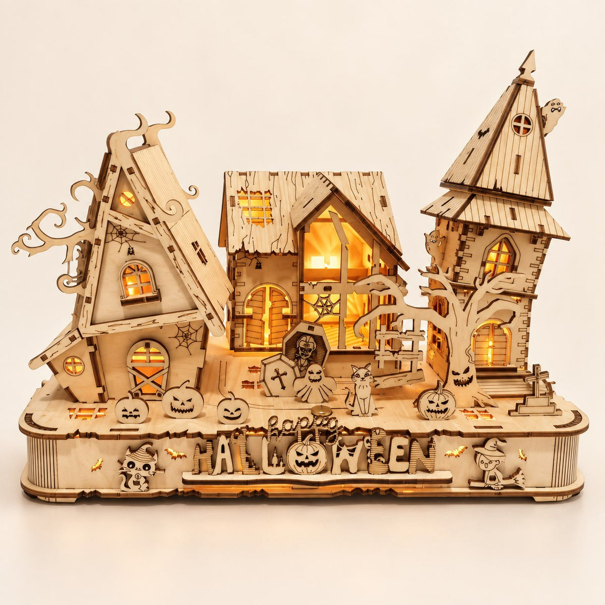 Halloween haunted house 3D wooden puzzle kit
