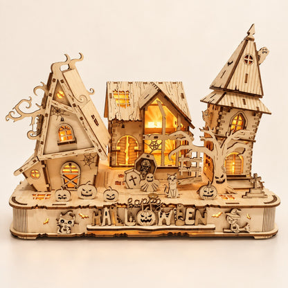 Halloween haunted house 3D wooden puzzle kit