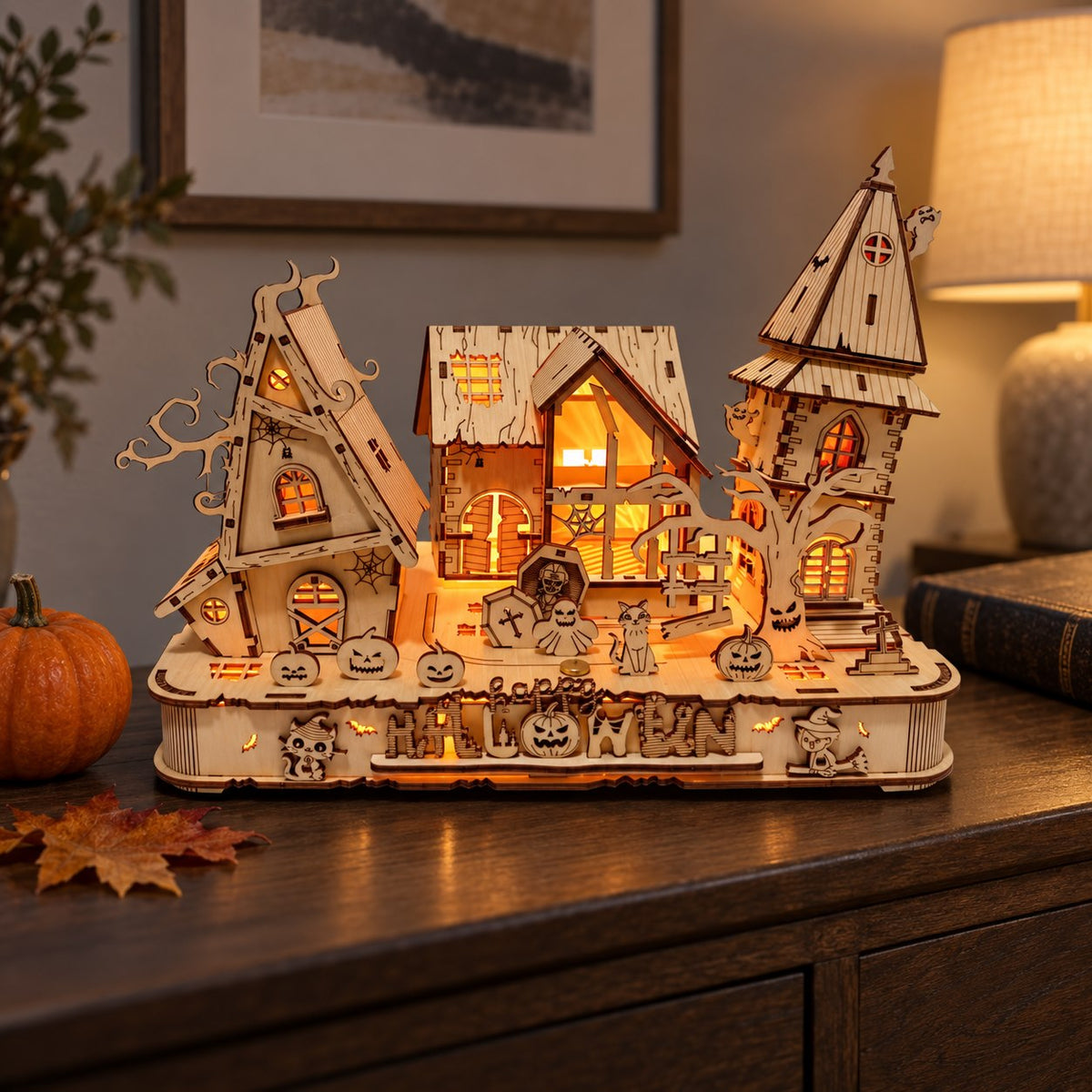 Halloween haunted house puzzle home display
