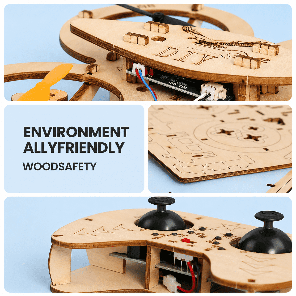 Wooden DIY Flying Drone Kit