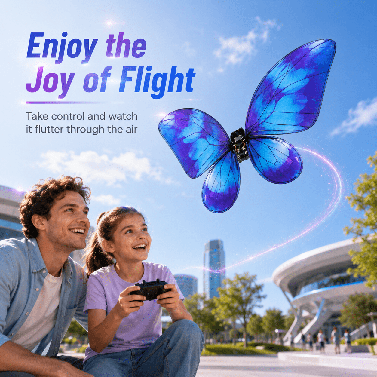 Bionic Butterfly RC Drone with LED Lights & Storage Case
