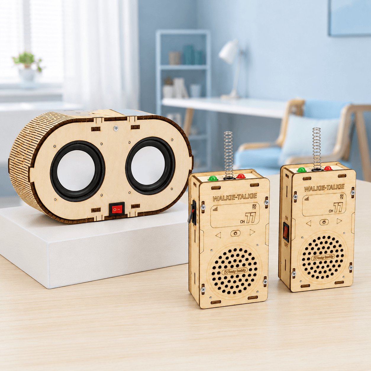 Build Your Own Wooden Walkie Talkie Set