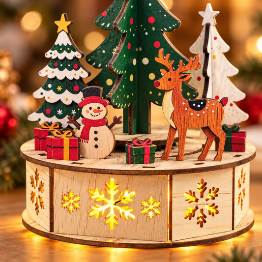DIY Wooden Christmas Forest Scene with Lights image 3