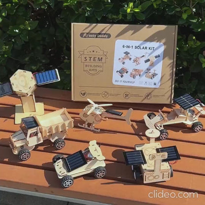 6-in-1 Solar Powered Wooden STEM Building Kit